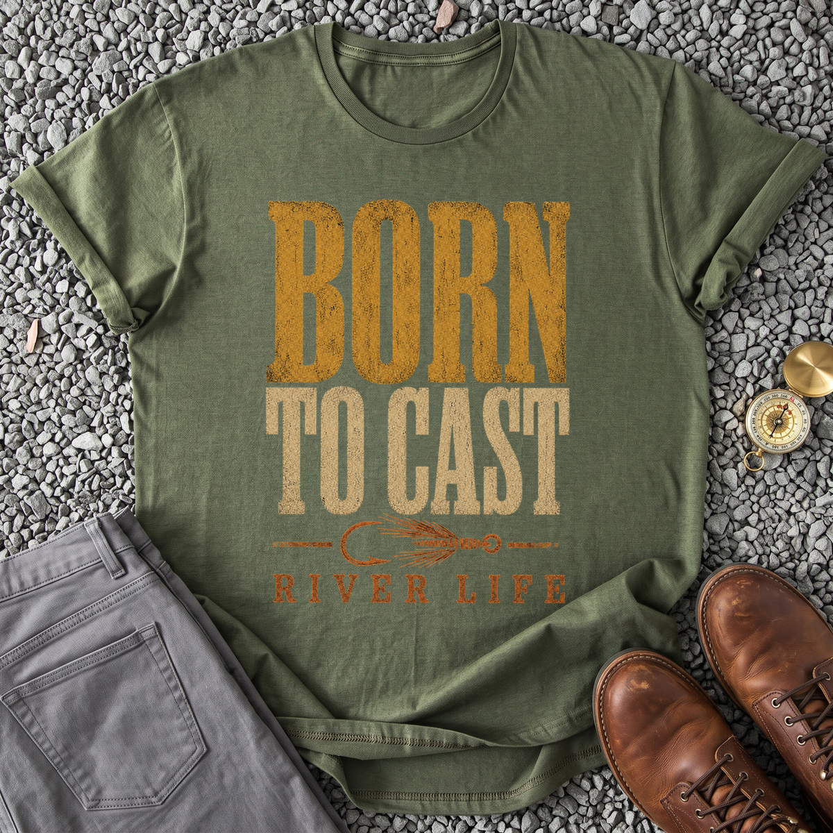Born to Cast - Military Green