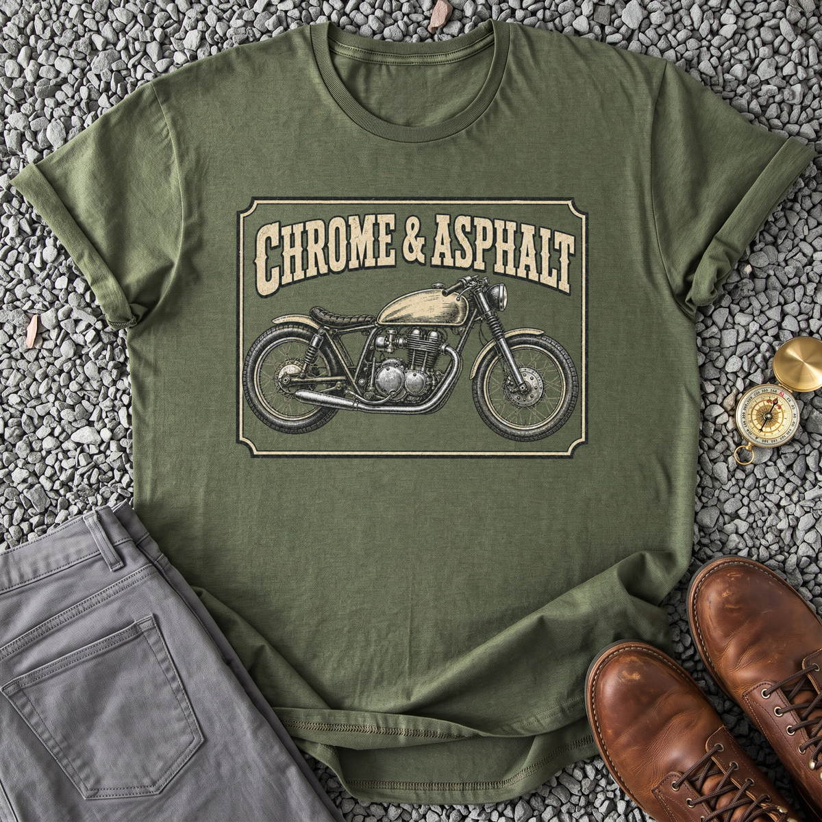Chrome & Asphalt - Military Green