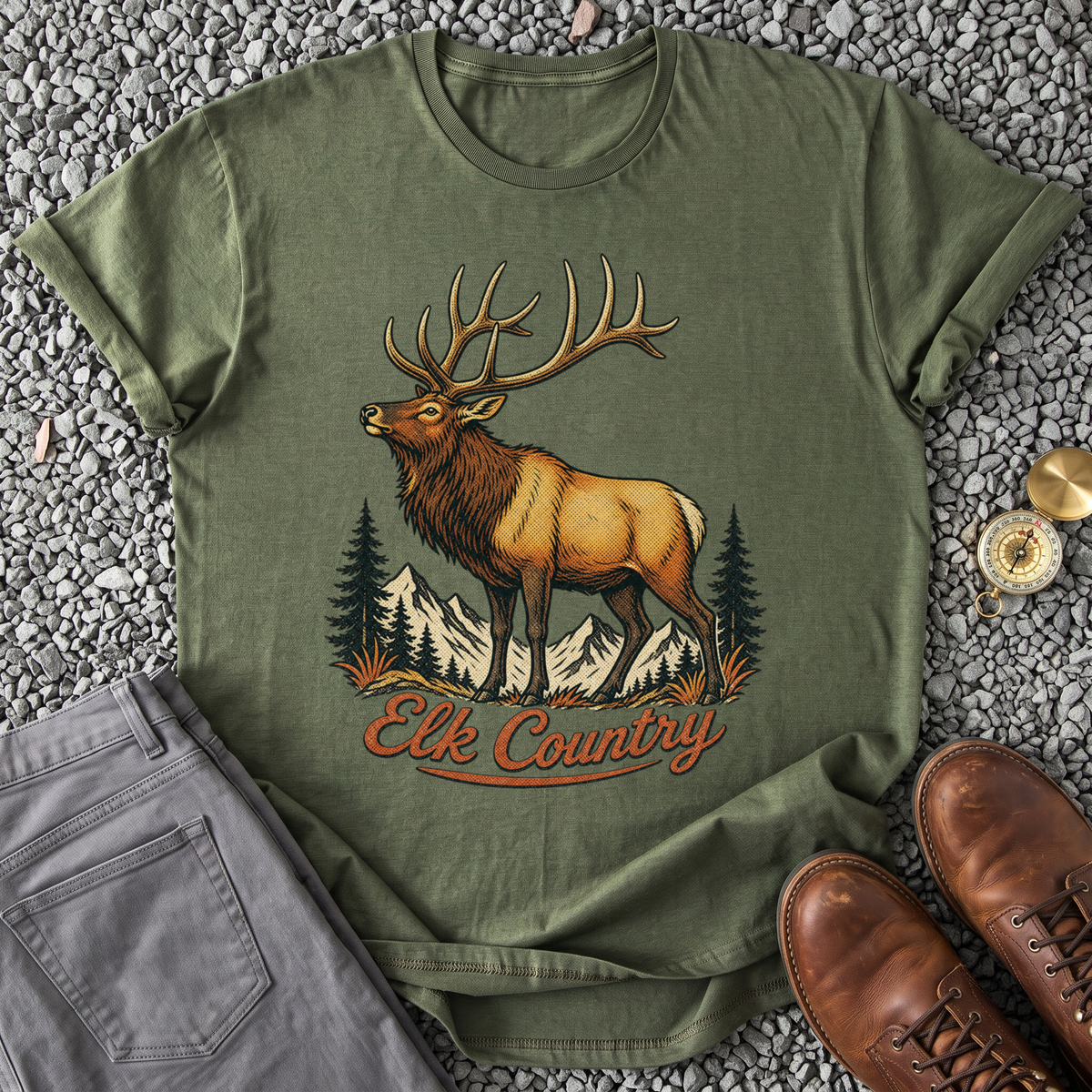 Elk Country - Military Green