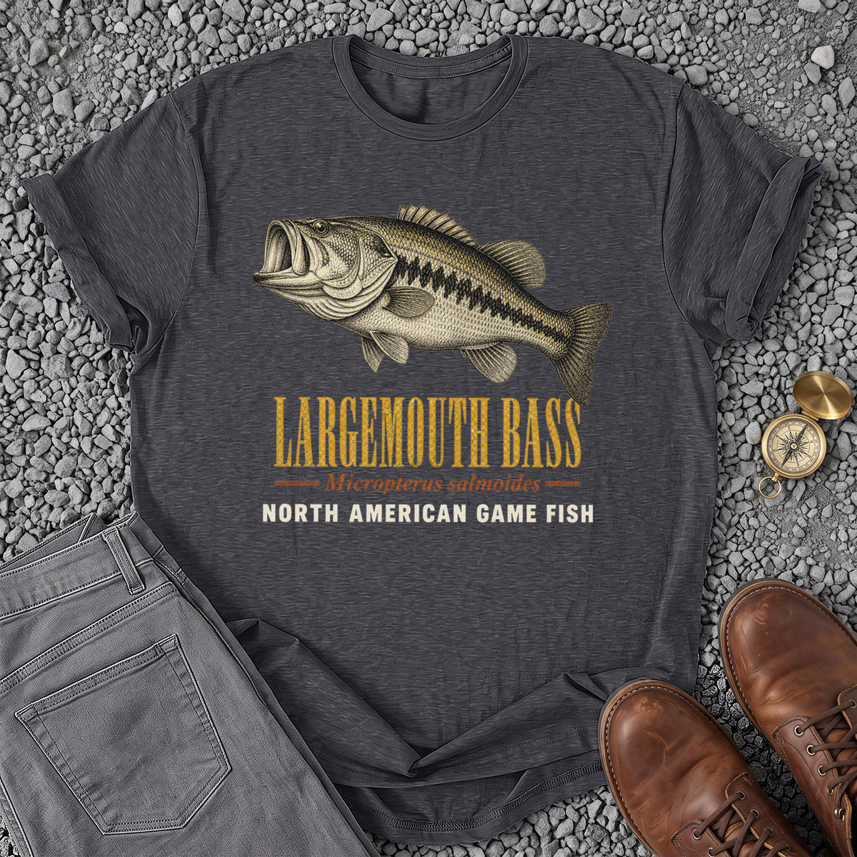 Largemouth Bass - Dark Heather Grey
