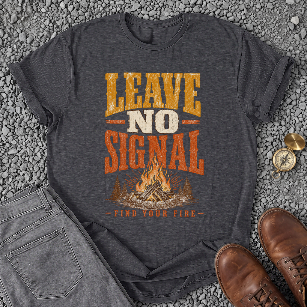 Leave No Signal - Dark Heather Grey