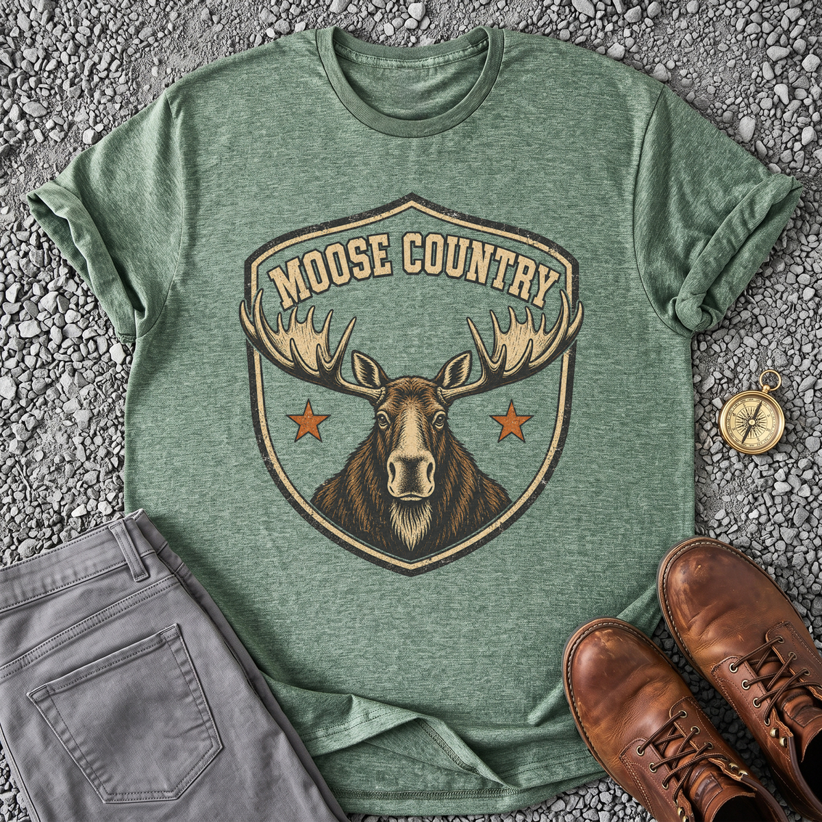 Moose Country - Heather Military Green