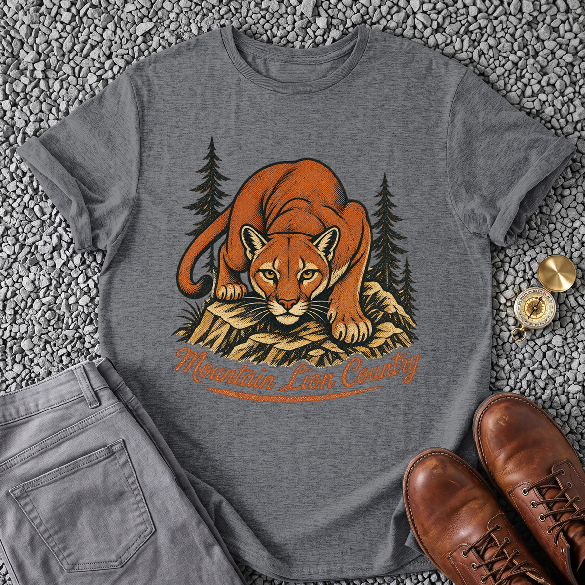 Mountain Lion Country - Graphite Heather