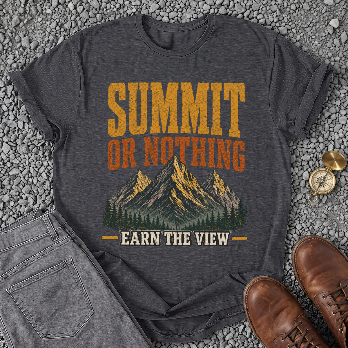 Summit or Nothing - Dark Heather Grey