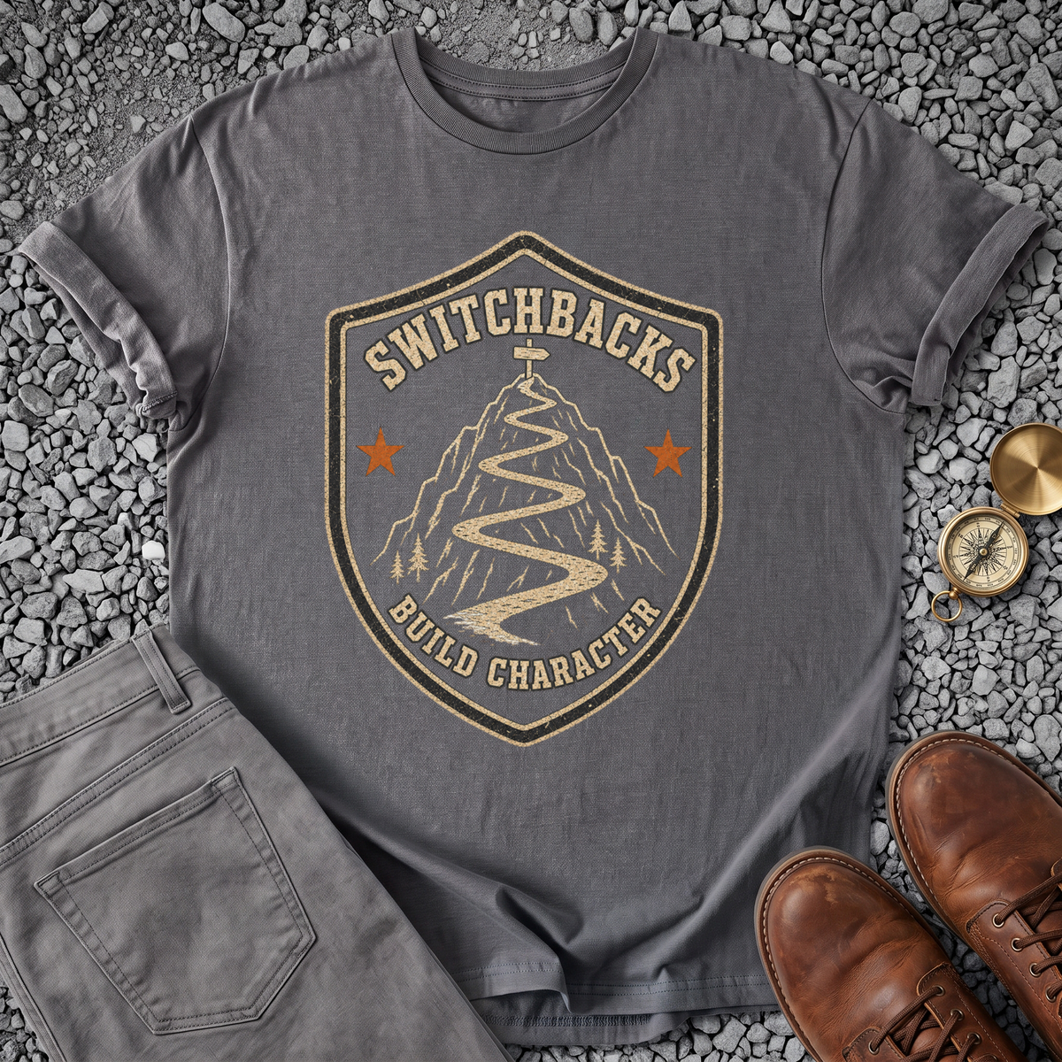 Switchbacks Build Character - Charcoal