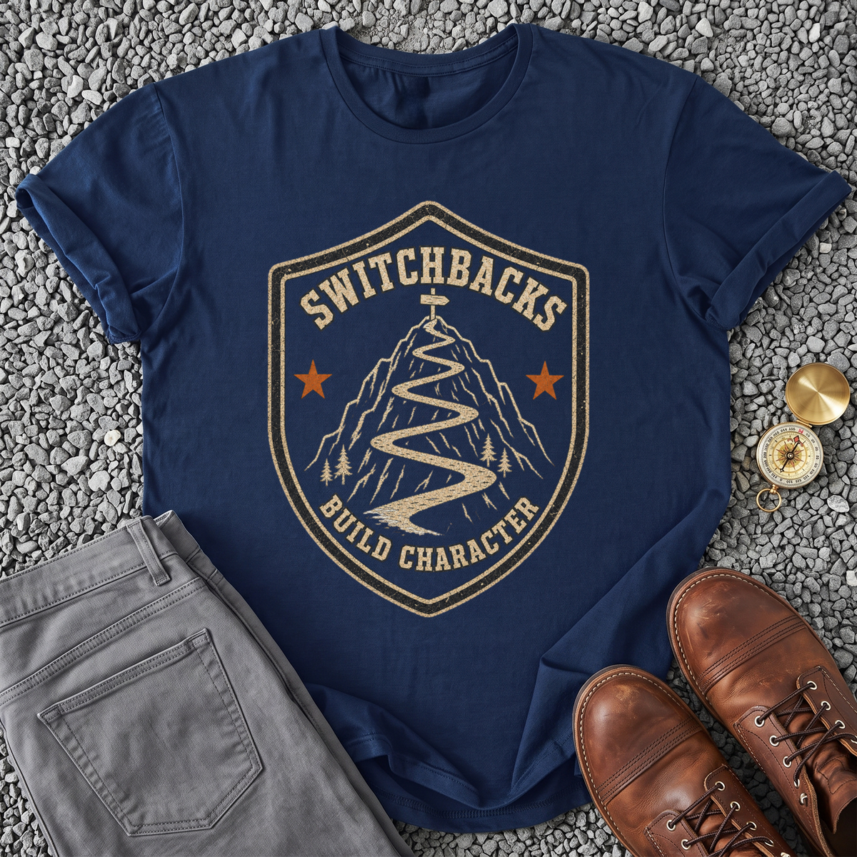 Switchbacks Build Character - Navy
