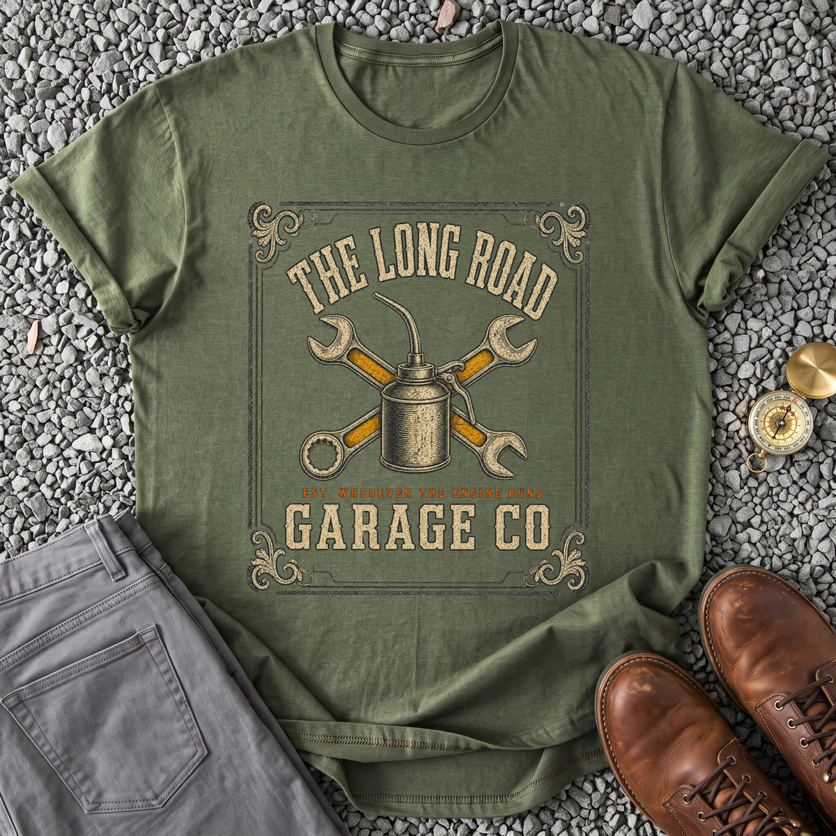 The Long Road Garage - Military Green