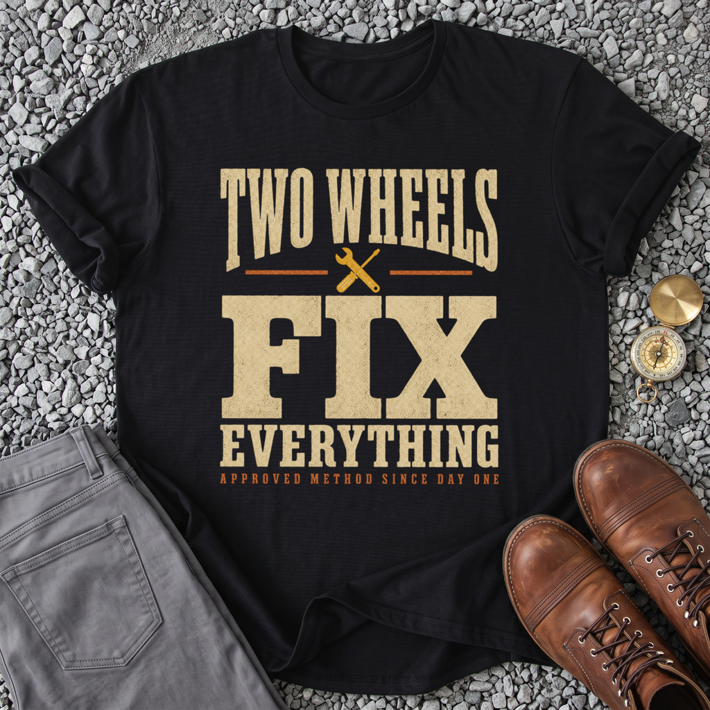 Two Wheels Fix Everything - Black