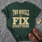 Two Wheels Fix Everything - Forest Green