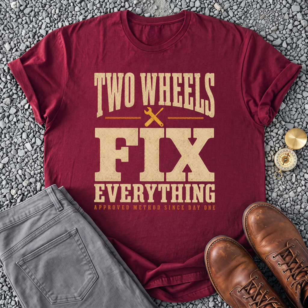 Two Wheels Fix Everything - Maroon
