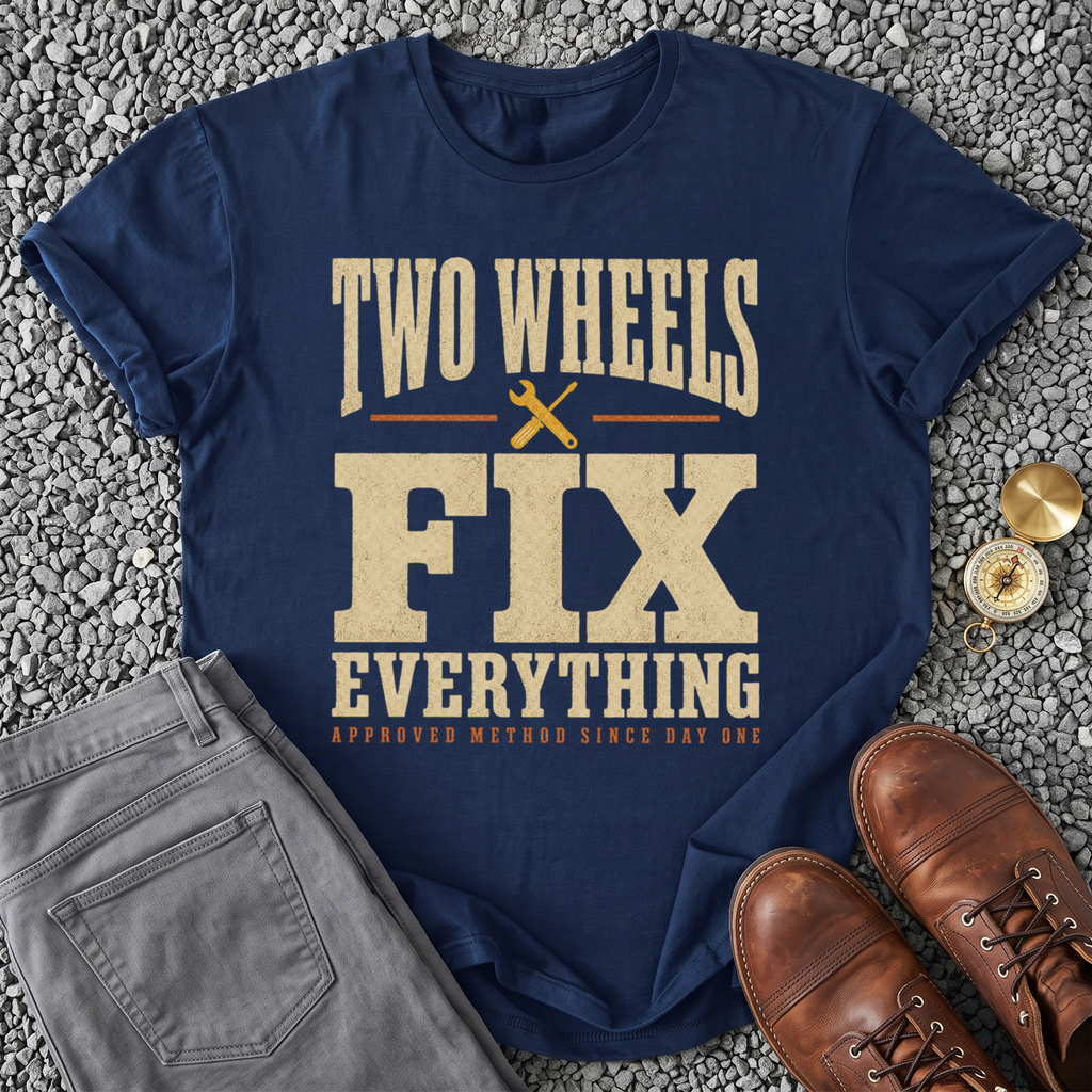 Two Wheels Fix Everything - Navy