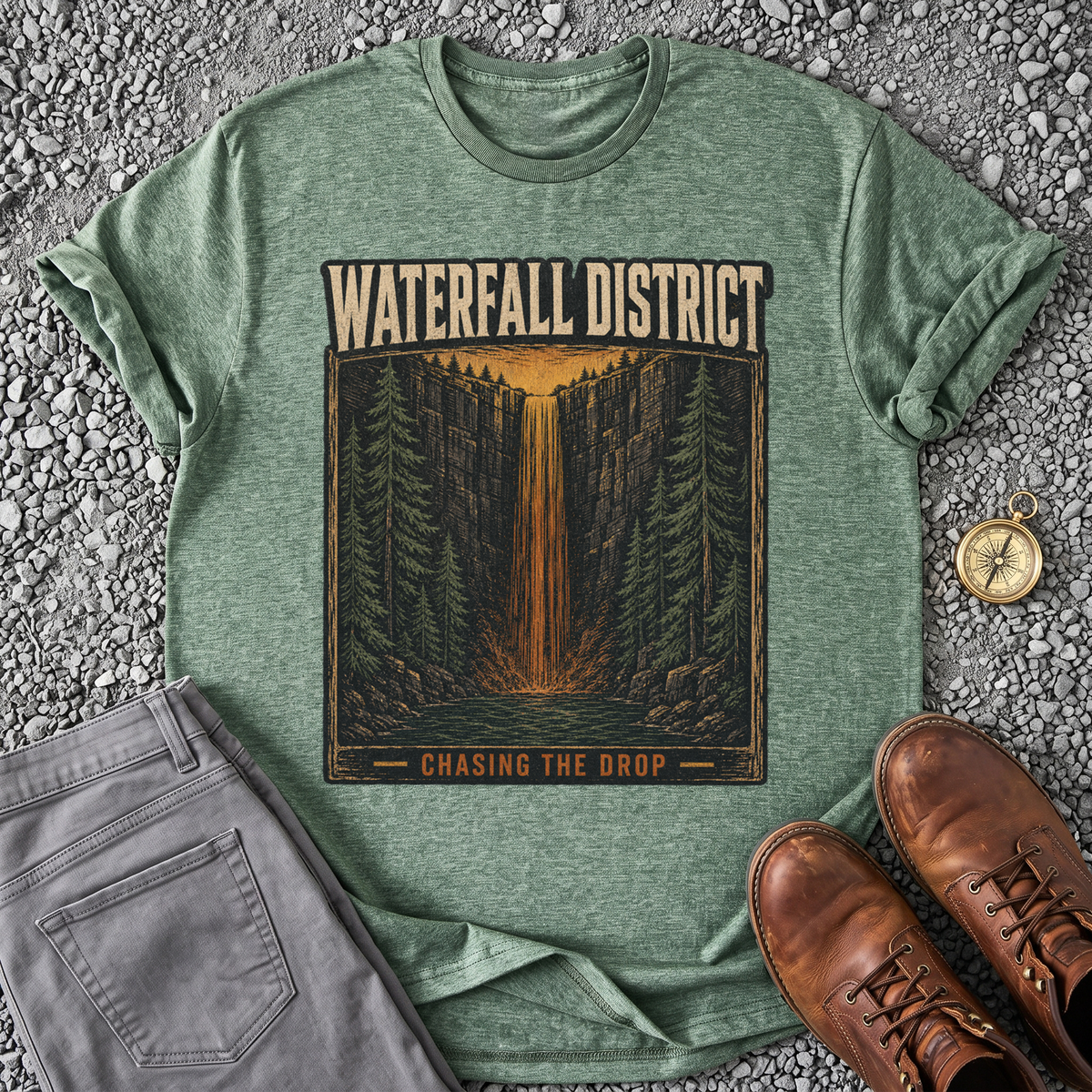 Waterfall District - Heather Military Green